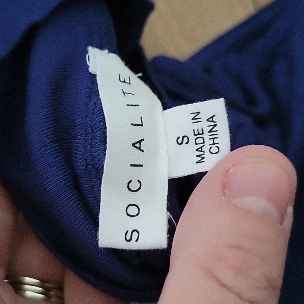 NWT Socialite Royal Blue Sleeveless Ruched Side Dress‎ Small - Picture 2 of 5